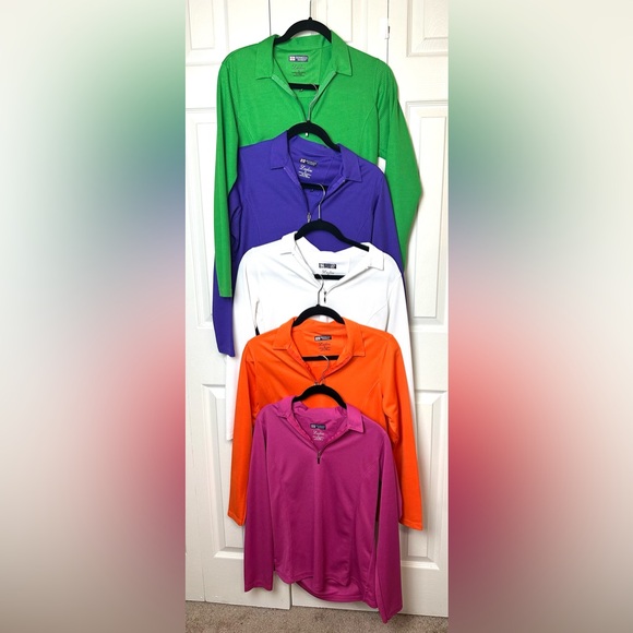 BERMUDA SANDS Pink Wick Away Performance Golf Jacket 1/4 Quarter Zip Textured - Picture 12 of 12